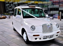 White taxi for wedings in London